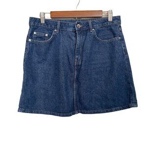 Divided By H&M Women's Dark Wash Y2K Denim Pockets Mini Jean Skirt Size 10